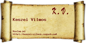 Keszei Vilmos névjegykártya