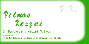 vilmos keszei business card